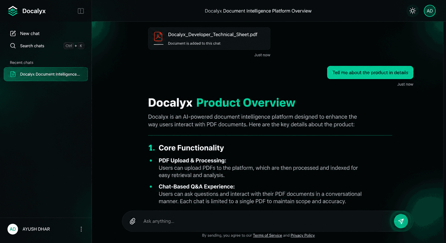 Docalyx project screenshot