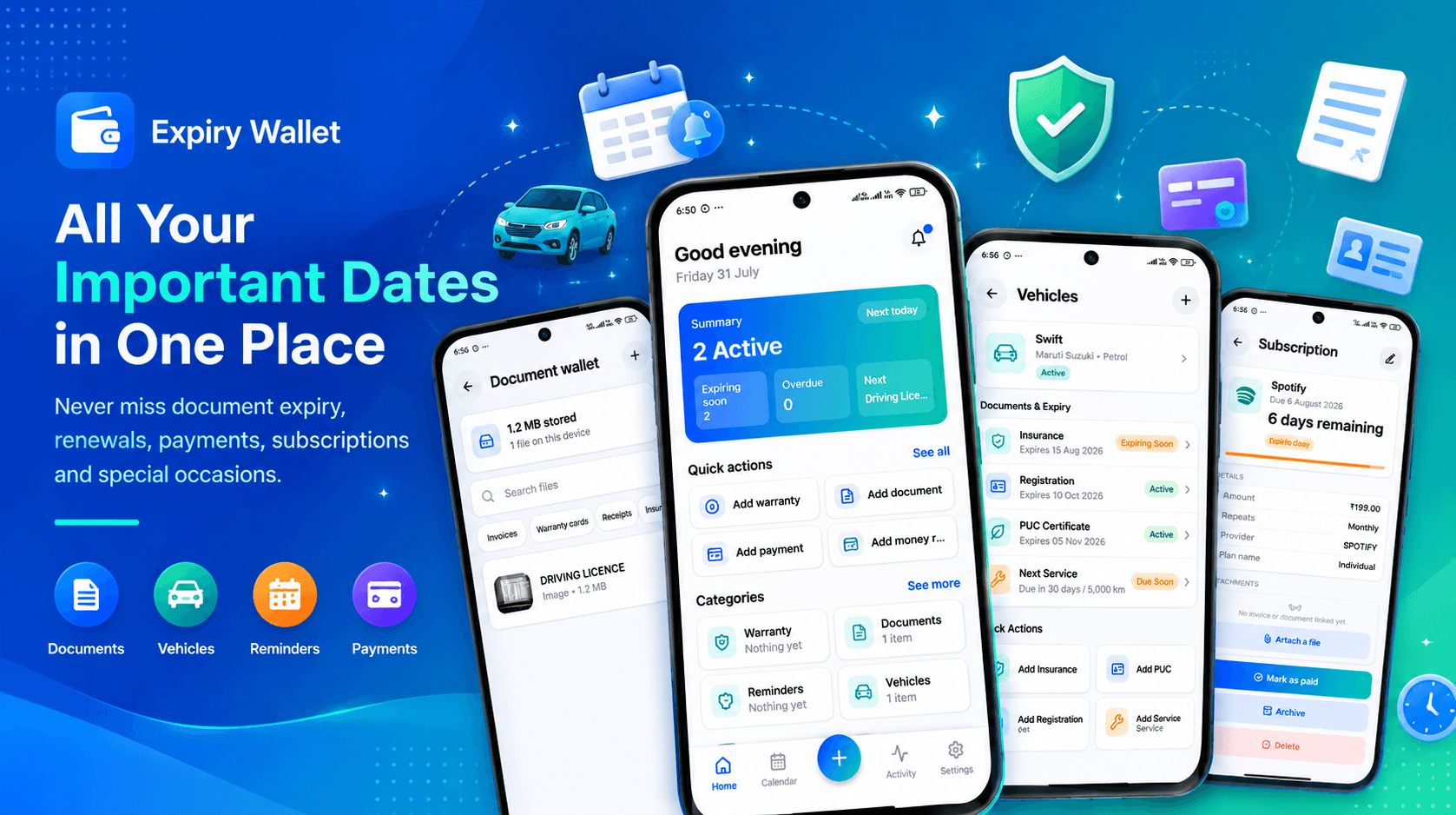 Expiry Wallet app screenshot